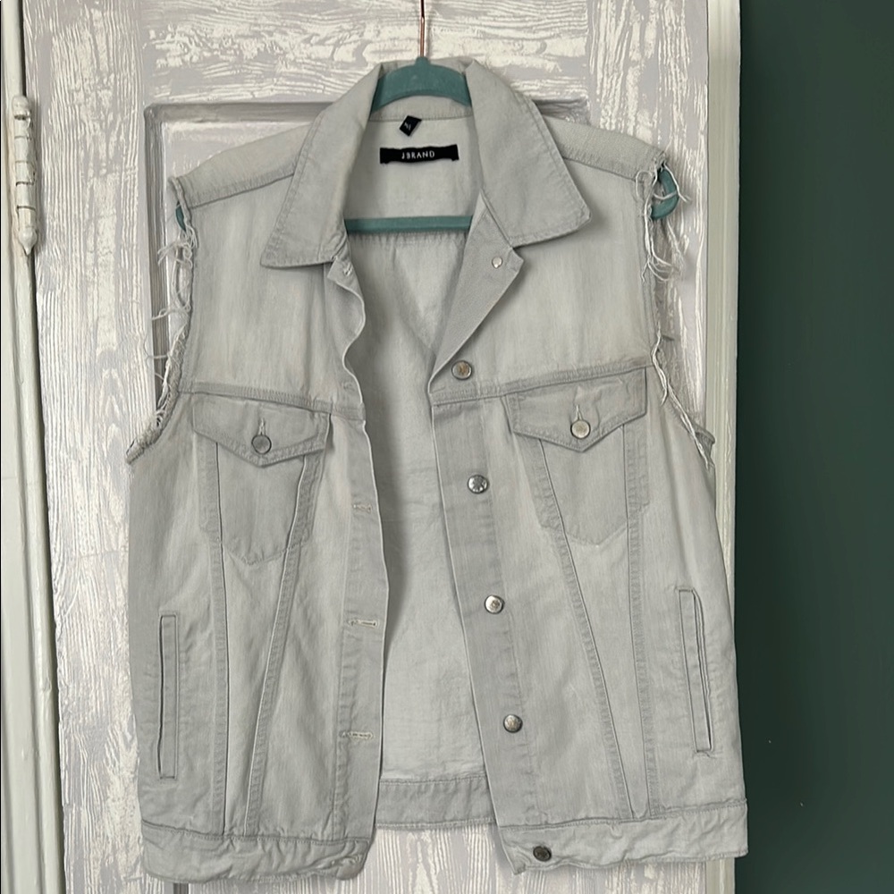 Men's Gray Denim Vest
